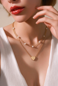 Pearl Heart Layered Necklace