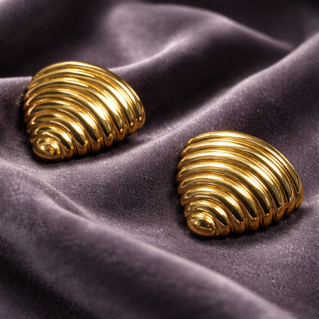Golden Ripple Studs