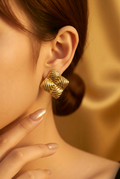 Golden Prism Stud Earrings