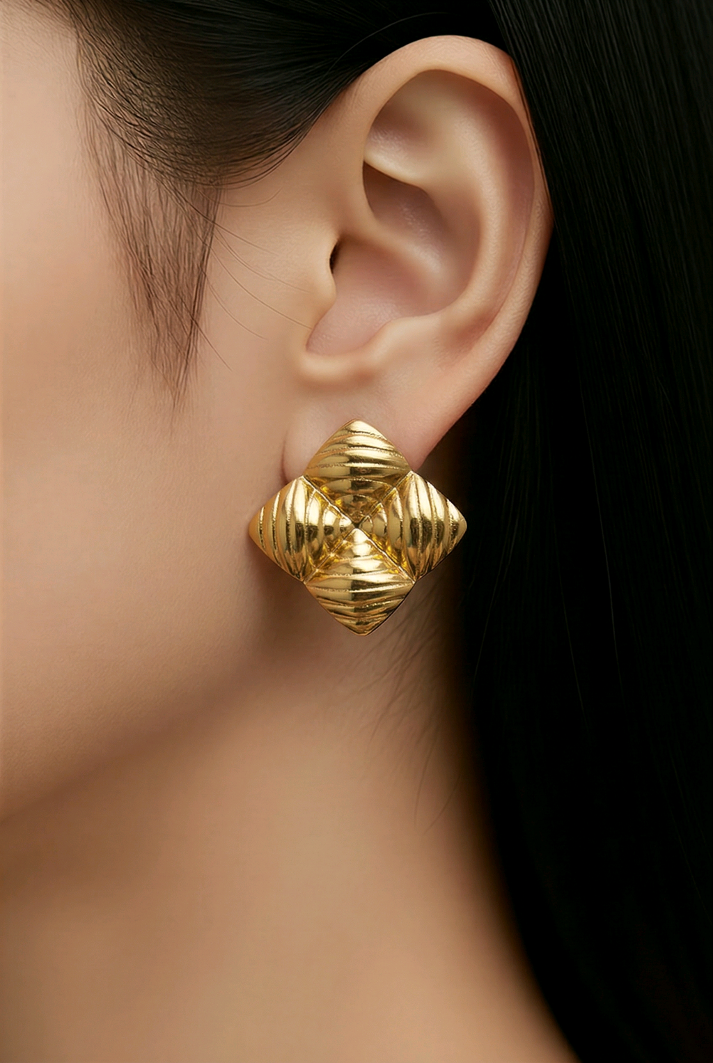 Golden Prism Stud Earrings