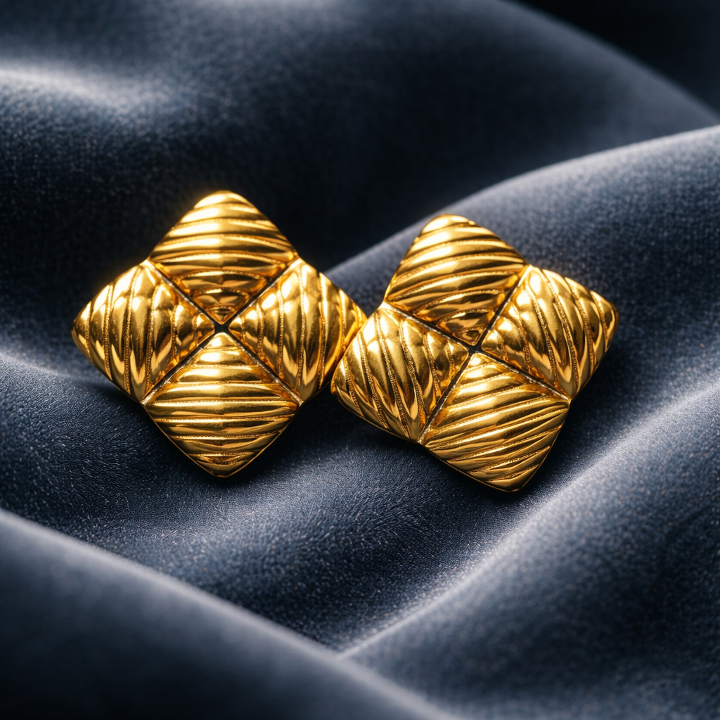 Golden Prism Stud Earrings