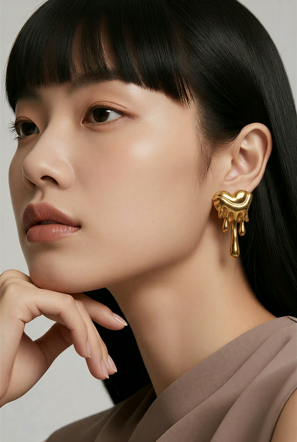 Melted Heart Statement Earrings