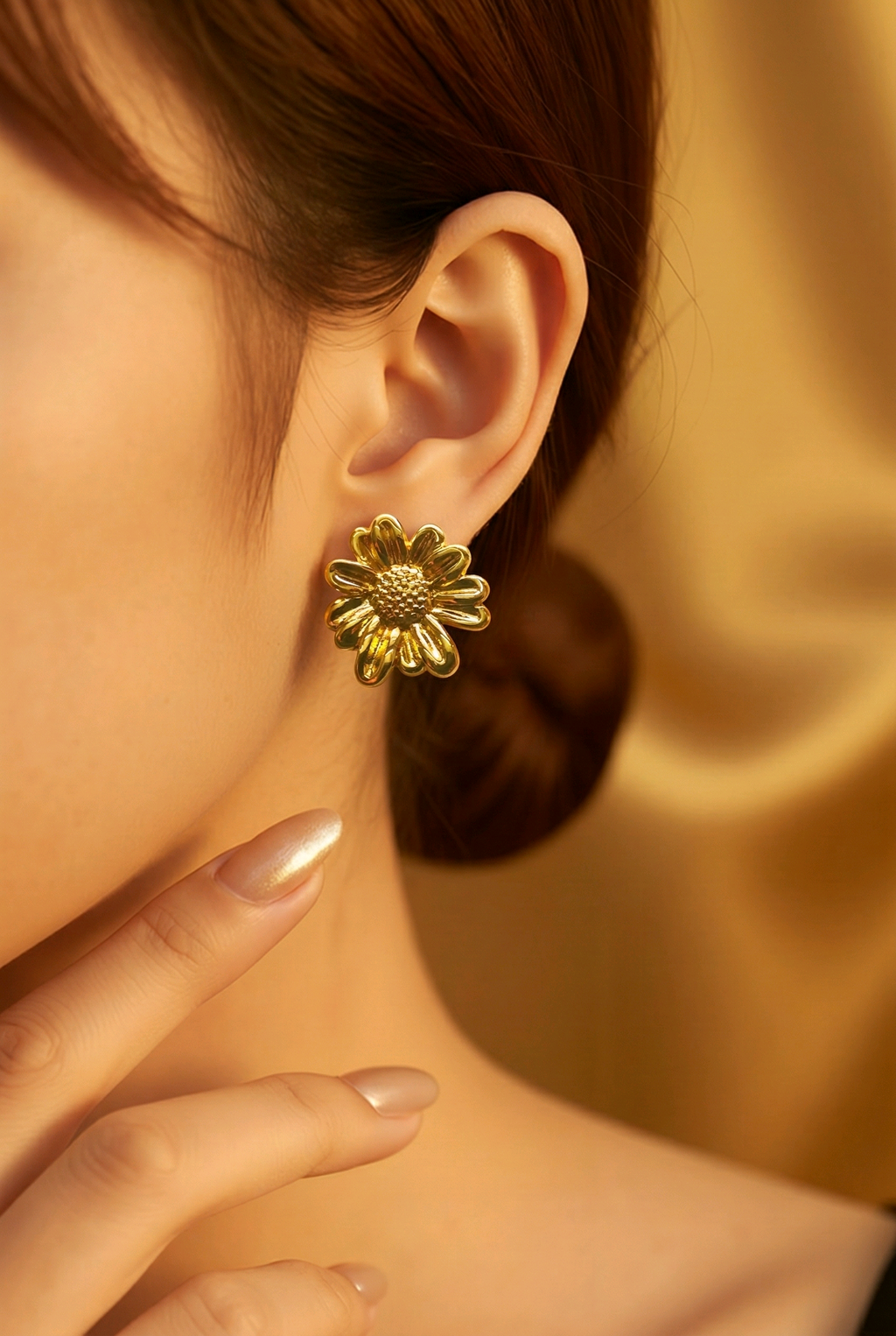 Golden Bloom Stud Earrings