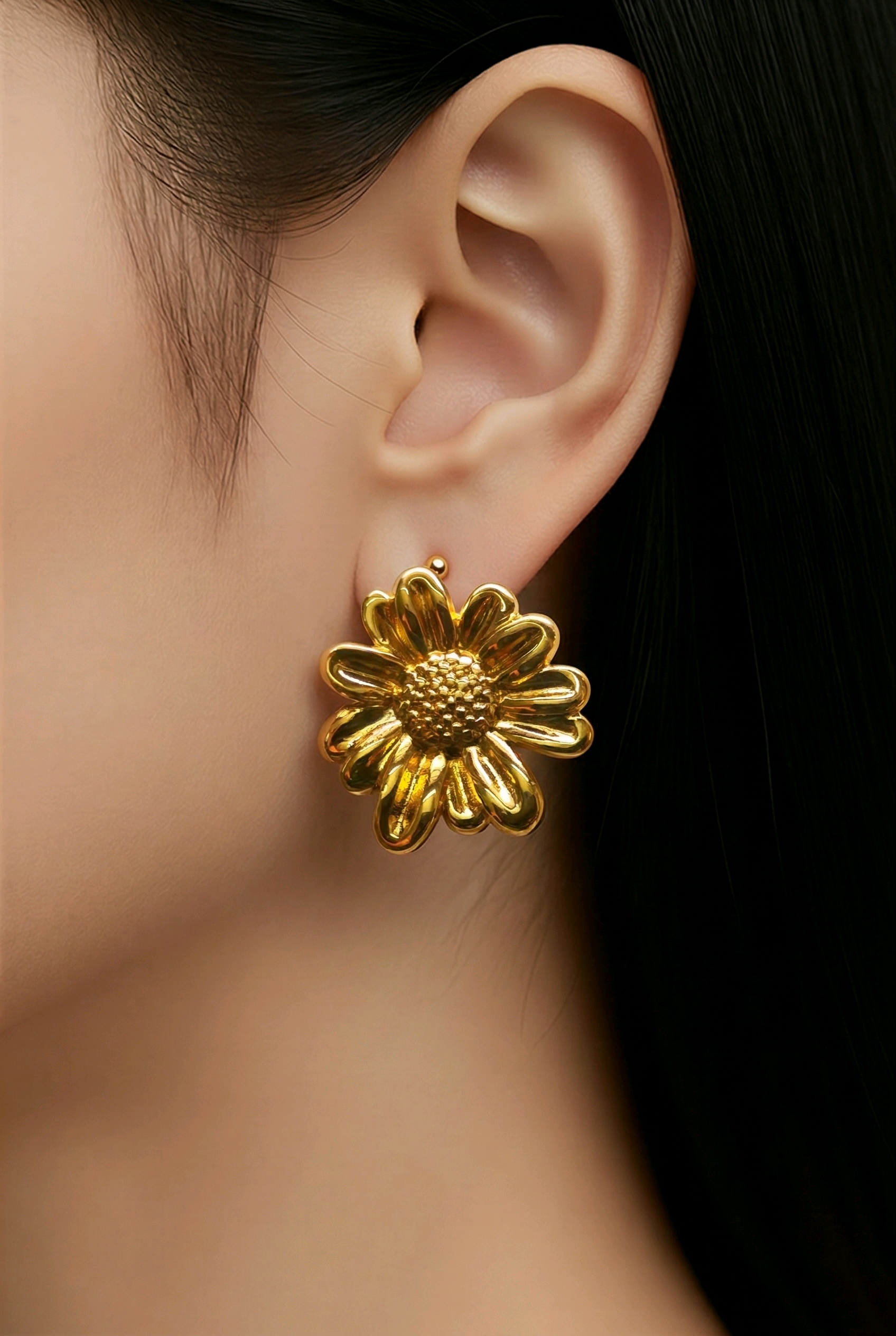 Golden Bloom Stud Earrings