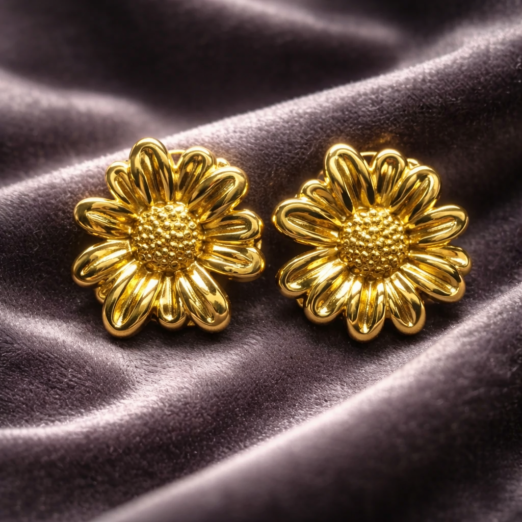 Golden Bloom Stud Earrings