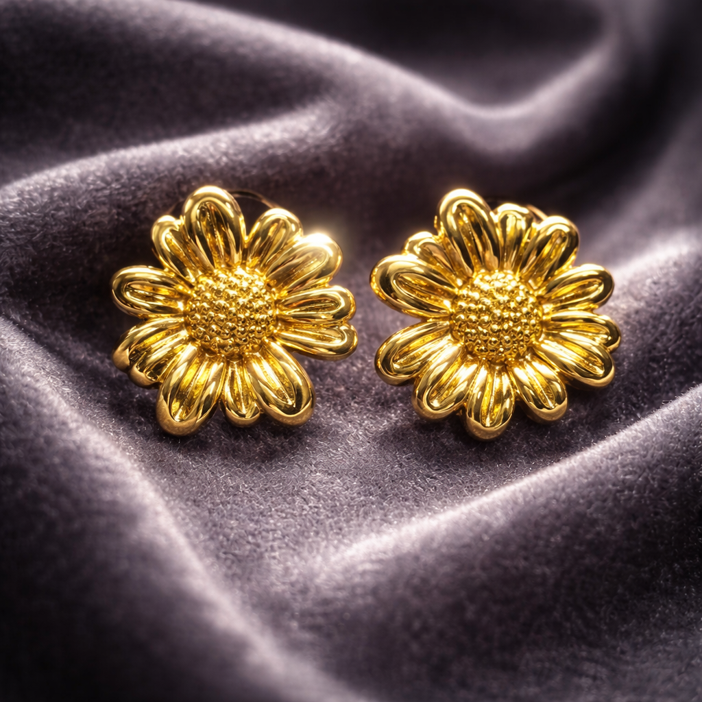 Golden Bloom Stud Earrings