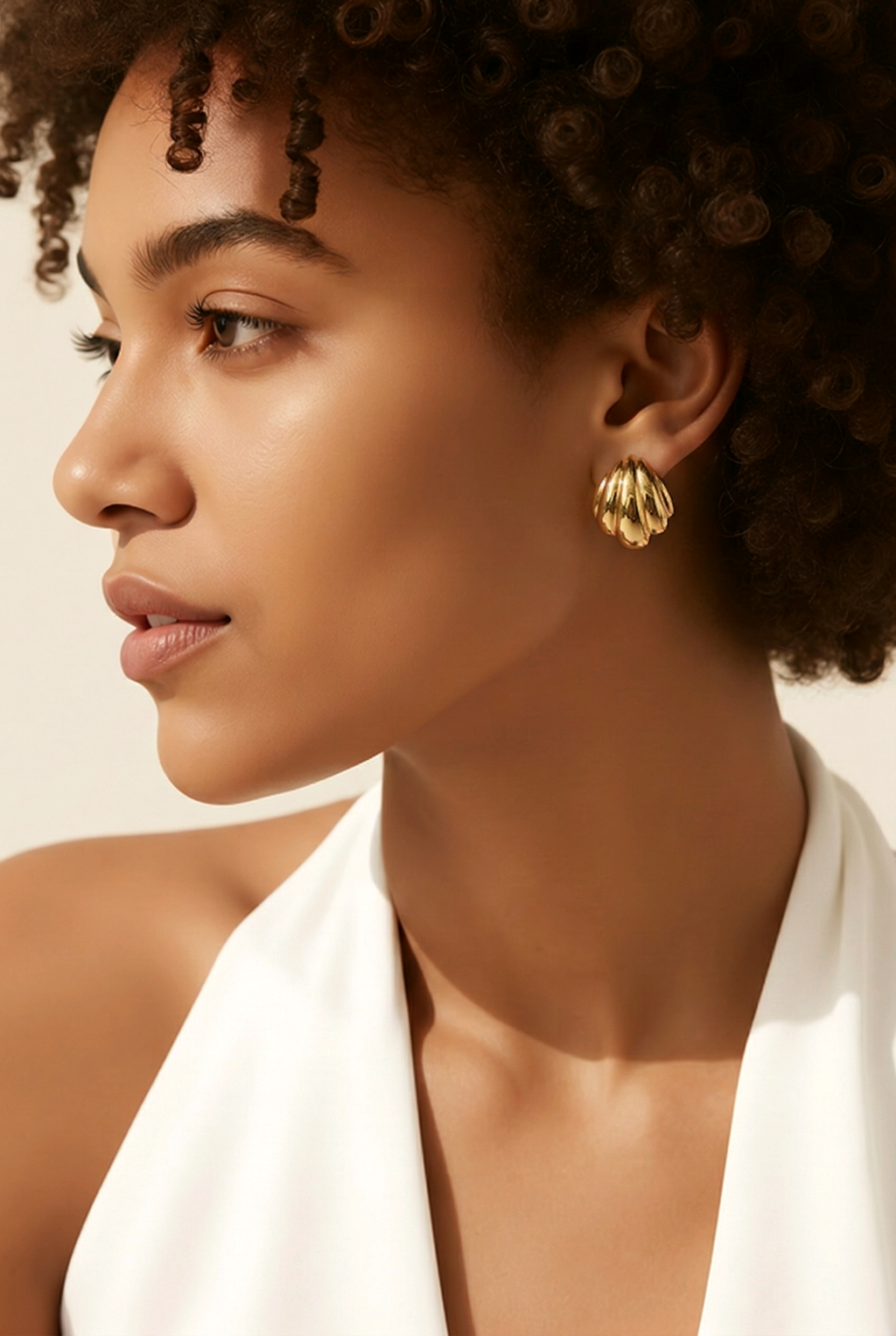 Golden Shell Stud Earrings