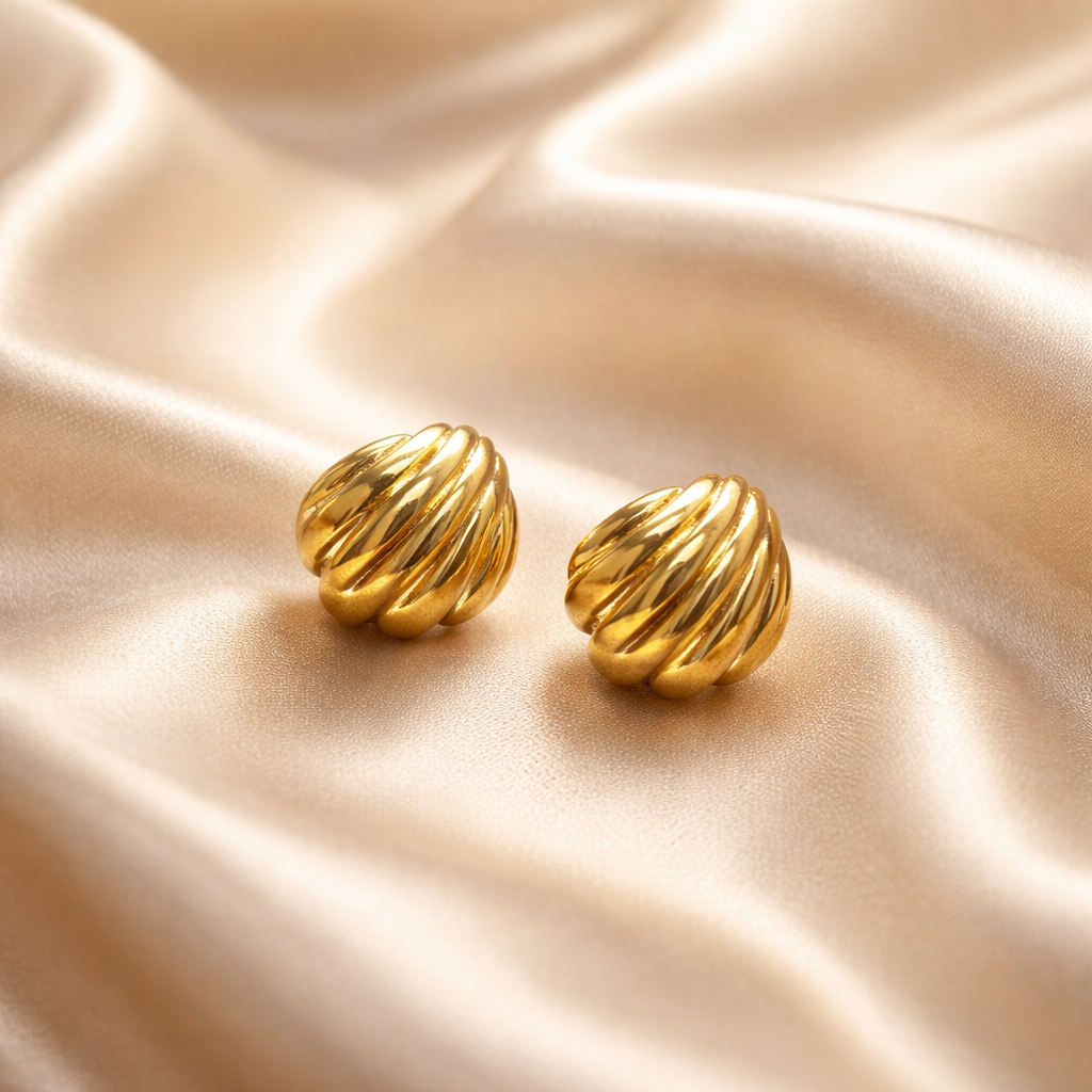 Golden Shell Stud Earrings