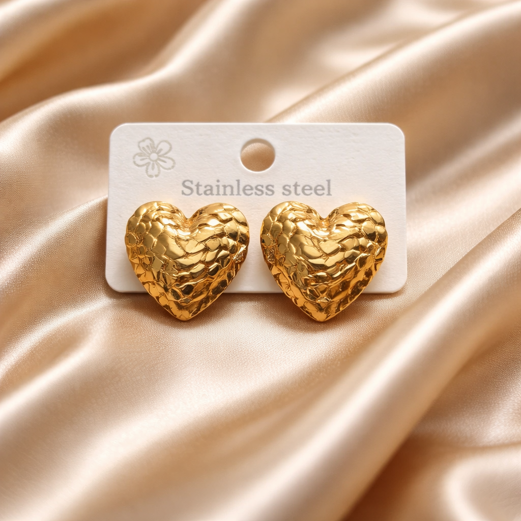 Molten Heart Gold Earrings
