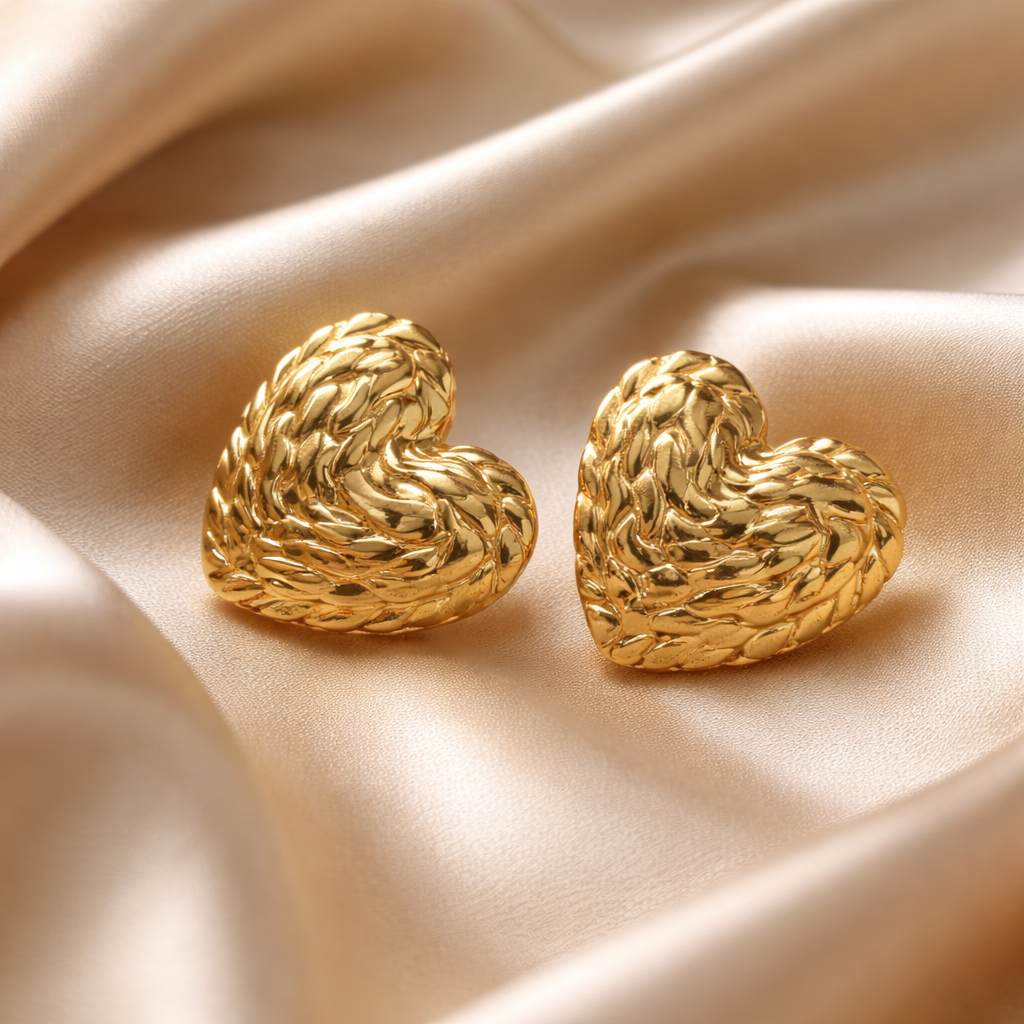 Molten Heart Gold Earrings