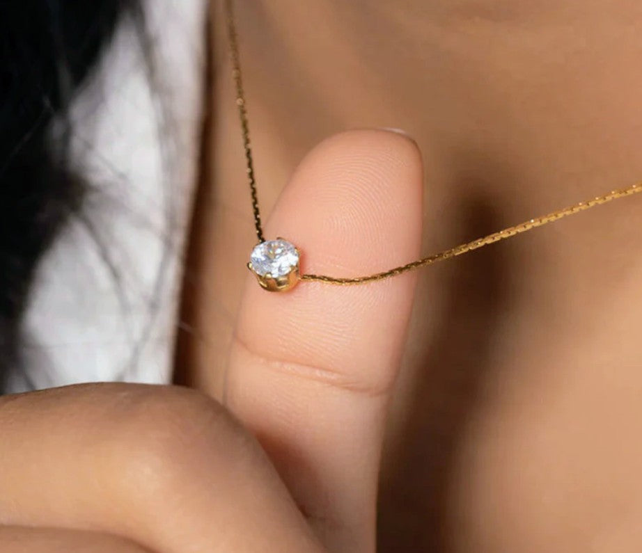 Luna Spark Solitaire Necklace
