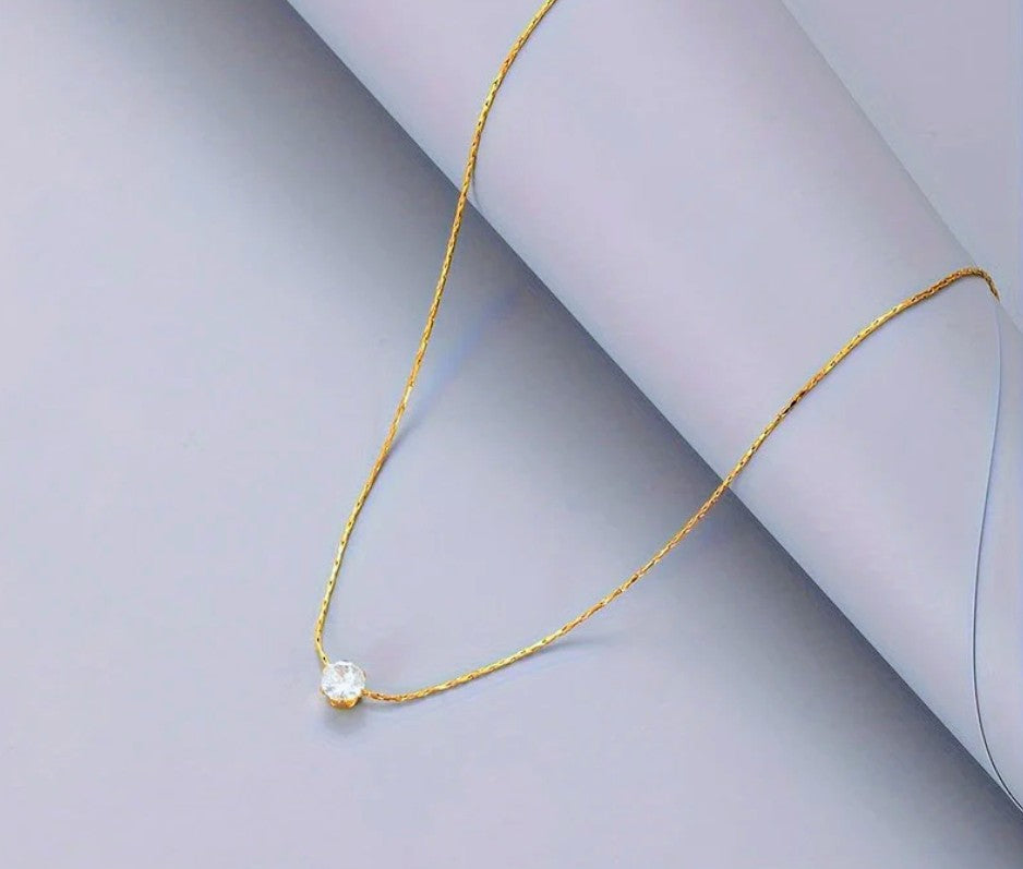 Luna Spark Solitaire Necklace