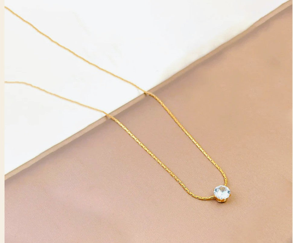 Luna Spark Solitaire Necklace