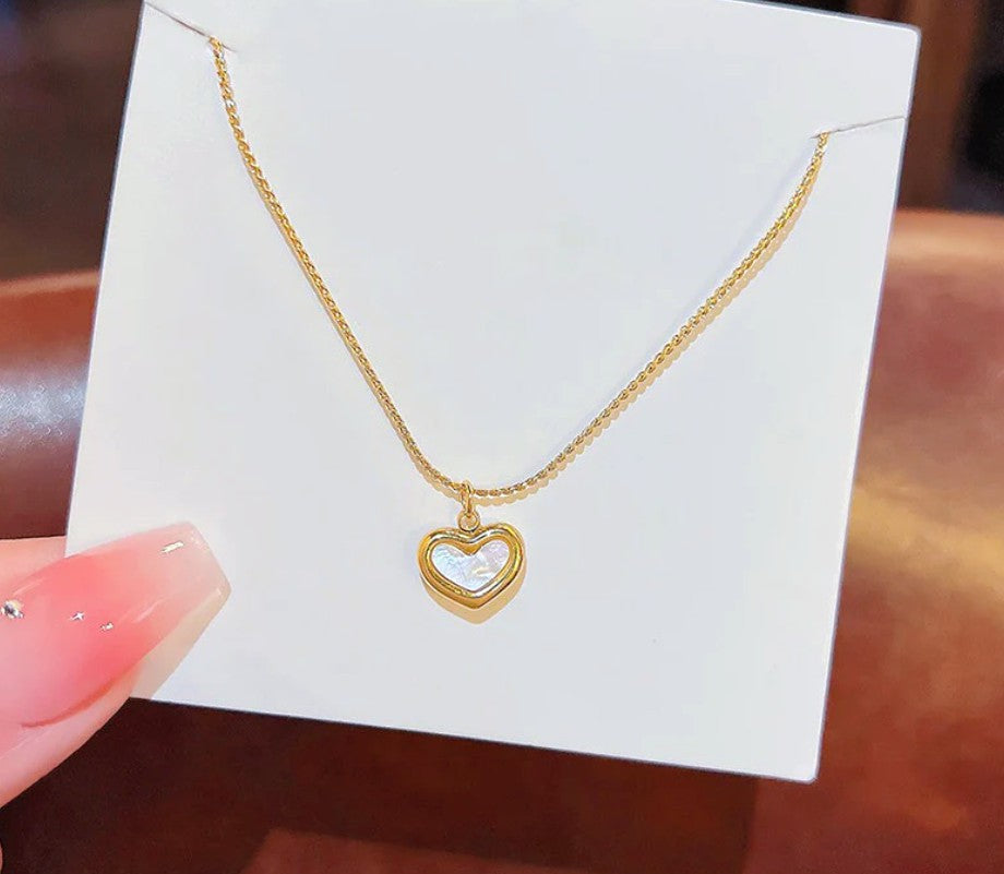 Golden Whisper Heart Necklace