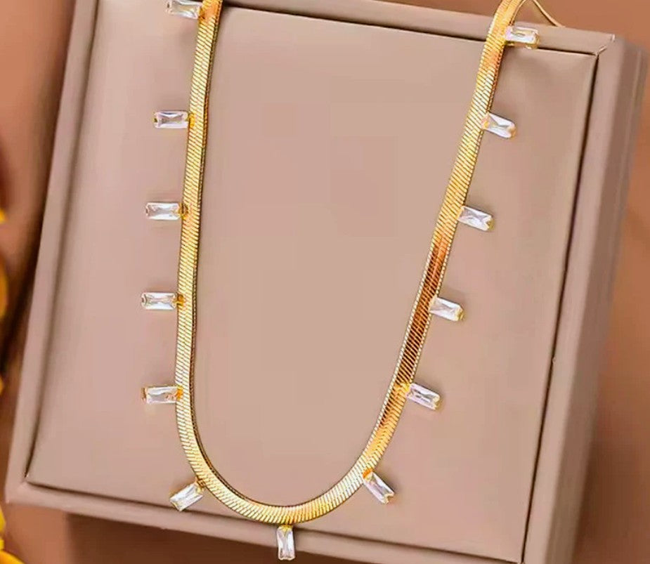 Celeste Gold Crystal Necklace