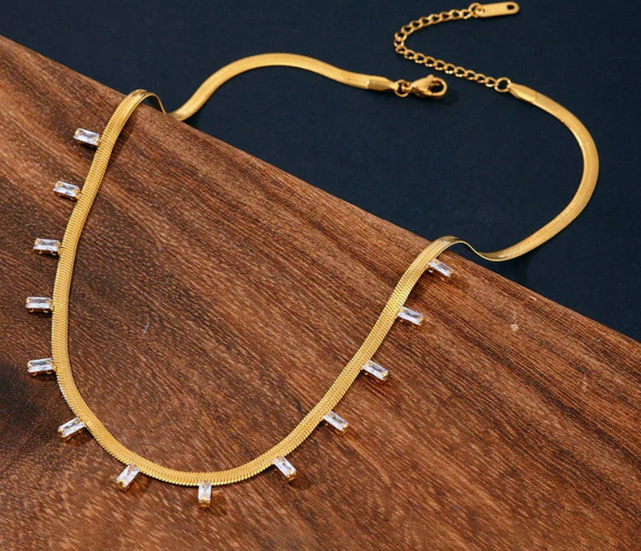 Celeste Gold Crystal Necklace
