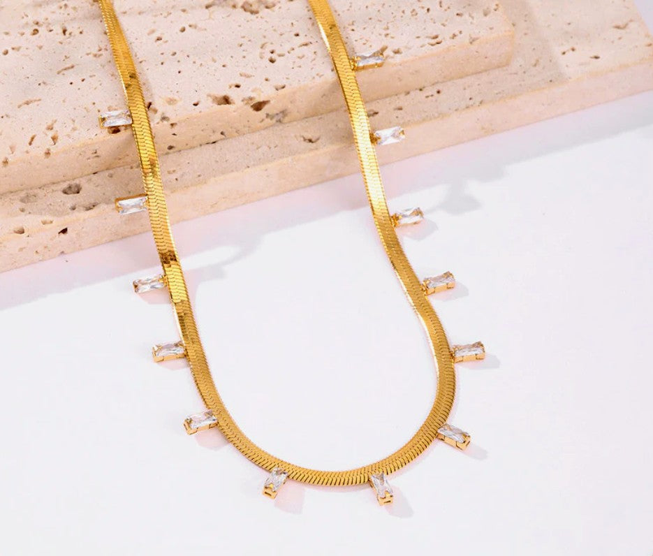 Celeste Gold Crystal Necklace