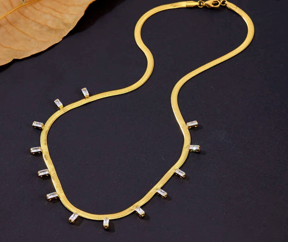Celeste Gold Crystal Necklace