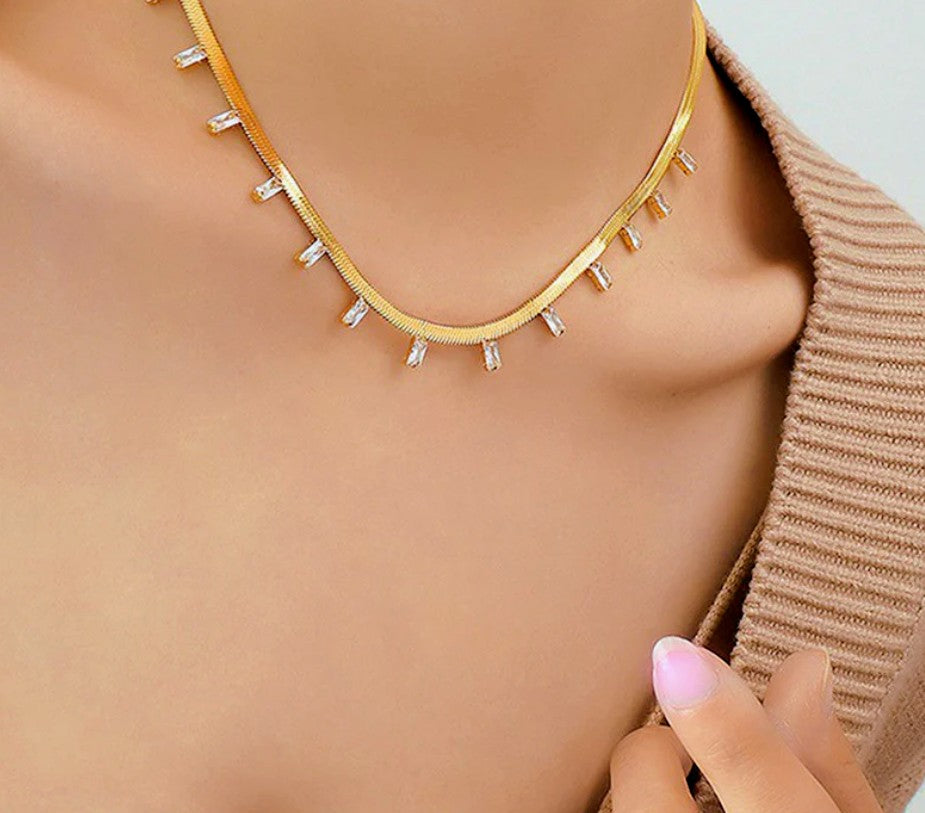 Celeste Gold Crystal Necklace